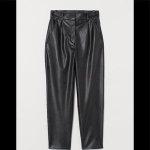 H&M Faux Leather Pants - Black